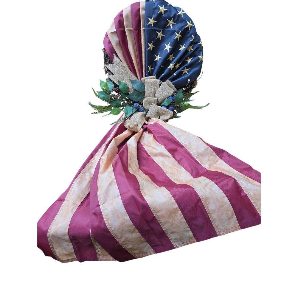 American Flag Wreath, Memorial Day Wreath, Red White Blue Front Door Wreath, 4th